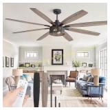 Smart Black Ceiling Fan with Light & Remote