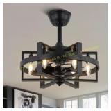 Vintlume 18-in. Indoor Matte Black Fan