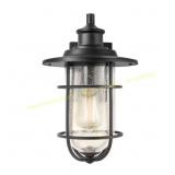 13.5 in. 1-Light Matte Black Lantern Sconce