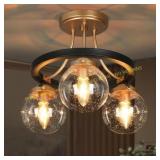 Modern 14.5 in. 3-Light Semi-Flush Mount