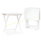 PJ Wood 5 Pack XL Tray Tables, White