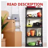 Gracious Living 5-Shelf Storage Unit, Black