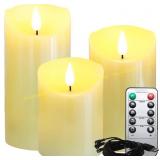 Lezonic 3 Pack Rechargeable Flameless Candles
