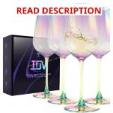 IOV White Wine Glasses Set of 3/4, Hand Blown