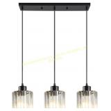 3-Light Pendant for Kitchen Island, Black