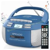 Greadio Boombox CD/cassette Player (Blue)