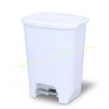 Glad Trash Can with Lid, Pedal, 20 Gal White