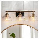3-Light Black Vanity Wall Light