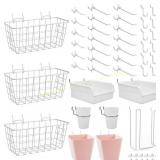 Pegboard Basket Organizers 42 Pack (White)