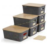 Bagnizer Plastic Storage Bins with Lids (6)