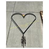 Heart shaped metal yard art