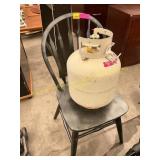 Wooden chair, 20 lbs lp tank
