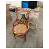 Chair, table, step stool
