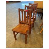 3 wooden chairs
