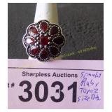 Simulated ruby and topaz ring  Size 7 ï¿½
