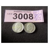 Uncirculated1957 and 1960 D Roosevelt silver