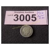 1916 Barber silver dime