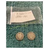 1899 + 1901 Barber Dimes