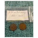 1903 + 1907 Indian Head Pennies