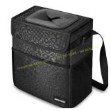 Car Trash Can with Lid, 2 Gal, Black Leopard