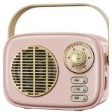 Retro Bluetooth Speaker, Vintage Decor, Pink