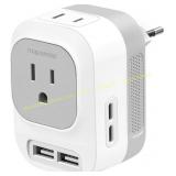 US to Europe Voltage Converter with USB Ports