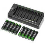 BEVIGOR AA Batteries with Charger 10-Pack