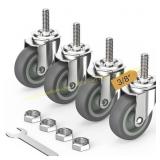HOLKIE 3" Caster Wheels, 4 pcs Gray