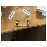 6 x Clear plastic cabinet handles