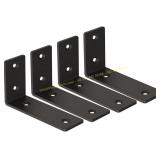 Iron Shelf Brackets, Black 6x4x1.5, 4Pk