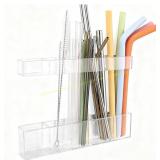 Acrylic Straw Holder for Cabinet Door, Clear
