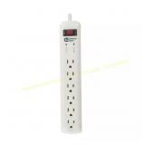 8 ft. 6-Outlet Surge Protector, White