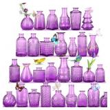 Mini Glass Bud Vases, 30-pack, Light Pink