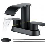 Unicorn Black Waterfall Bathroom Faucet, 4"
