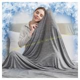 CHOSHOME Cooling Throw Blanket, 50x70, Grey