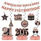 Kuxriox 11Pcs 21st Birthday Decorations Kit, and b
