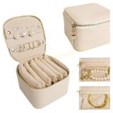 Travel Jewelry Case, Portable Box with 6 Bags, and