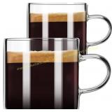 PARACITY Espresso Cups Set 2, 4.3 OZ Glass Cup
