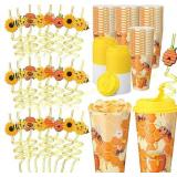 Yungyan 16 Sets Honey Bee Party Cups with Lids