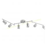 6-Light 4 ft Galvanized Nickel Track Kit