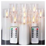 Amagic Pure White Flameless Candles Set of 9