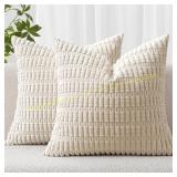 MIULEE Corduroy Pillow Covers, 18x18
