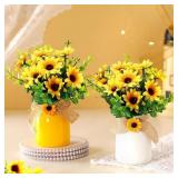 Nitial 2 Pcs Sunflower Flowers in Vase