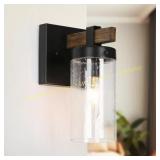1-Light Black Industrial Wall Sconce