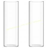 Fixwal 2 Clear Glass Cylinder Vases, 12x4 Inch