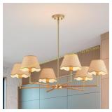 Boho Rattan Chandelier 6-Lights Pendant Light
