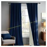 PONY DANCE Blackout Curtains 90" Navy Blue