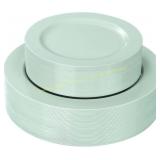 FLOWERCAT 60PCS Sage Green Plates