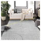 Lahome Abstract Rugs 4x6 Gray Non-Slip