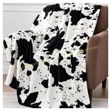 Edenleaf Cow Print Blanket, Ultra Soft 50x60